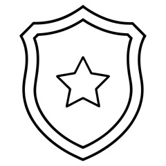 Police Badge Line Art Drawing