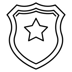 Police Badge Line Art Drawing