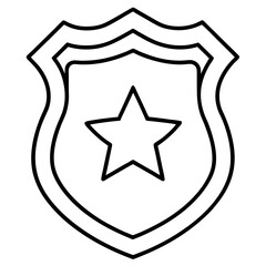 Police Badge Line Art Drawing