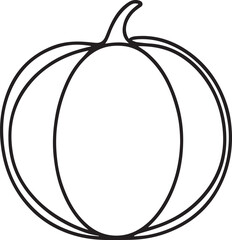 Pumpkin continuous line art drawing black vector