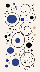 Abstract Circles and Swirls on Cream Background. Possible use for posters, cards, and home decor