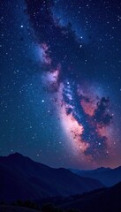 Fototapeta premium Cosmic night sky with twinkling stars and galaxy background , infinite, blackness