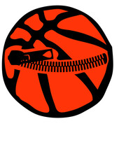 fermeture eclair ballon basketball