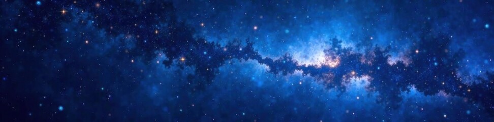 Obraz premium Dark blue galaxy background with stars and nebulas, night sky, astronomy