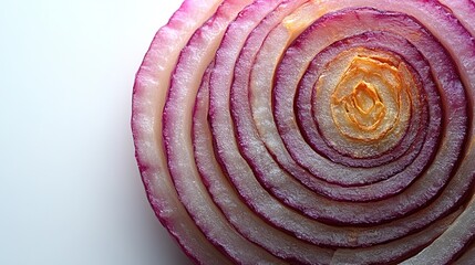 Close-up sliced red onion layers