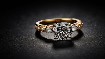 Luxurious jewelry diamond against a dark, textured background