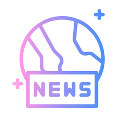 world news Line Gradient Icon