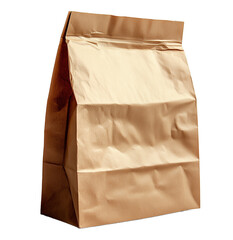 A Simple Brown Paper Bag Isolated on Black Isolated on transparent