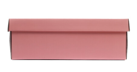 closed cardboard box for shoes isolated on white	