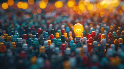 Fototapeta premium Crowdsourcing Ideas: Using collective contributions from a broad group to generate creative and innovative ideas, enhancing problem-solving and fresh solutions.