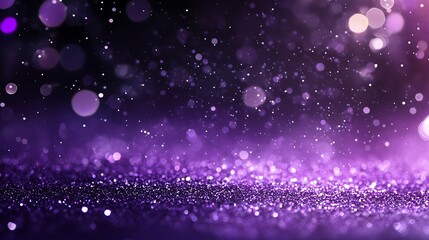 Dark purple glitter sparkle confetti abstract background and invite