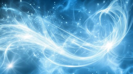 Abstract Blue Light Energy Waves in Space