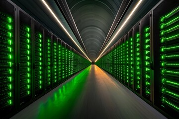 Green Server Room Corridor.