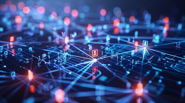 Conceptual representation of a decentralized lending network showing direct financial transactions between individuals via blockchain based smart contracts symbolizing the power of P2P lending