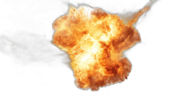 공중에서 폭발하는 화염, AI 생성