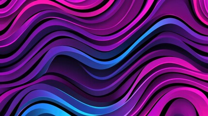 Neon Wave Abstract Background Vibrant Purple  Blue Curves.