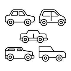 Naklejka premium Set of car and transport icons illustration