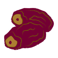 Two date palm fruit or buah kurma vector illustration