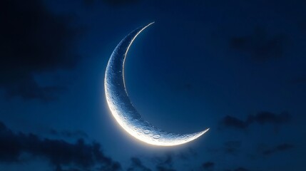 Crescent Moon in a Dark Night Sky