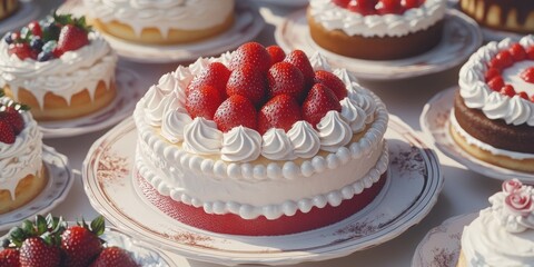 Delectable Strawberry Cakes