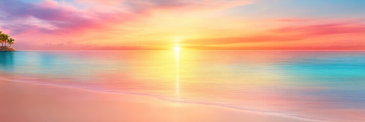 Obraz premium Serene Sunset Beach Paradise