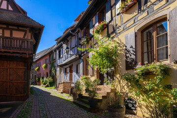 Fototapeta premium Eguisheim is a medieval village in France’s Alsace wine region, France