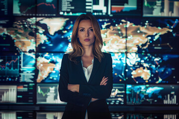 News Anchor Delivering Breaking News in Cutting-Edge Studio