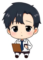 cute chibi school kids.adorable school children illustration.
cartoon students reading books.happy children in school uniform.education cartoon characters

