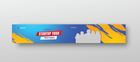  business LinkedIn profile banner and YouTube channel art cover Social media banner Template