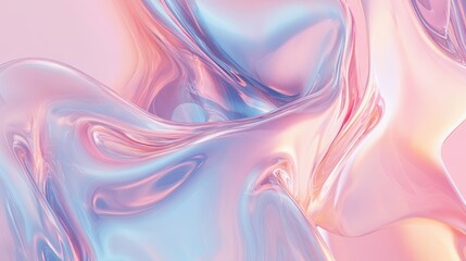 Obraz premium Iridescent Pastel Dreams Abstract Flowing Liquid Art.