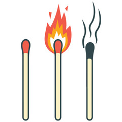 Matches and burned match illustration��