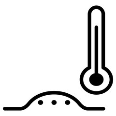 피부 염증과 온도계 아이콘