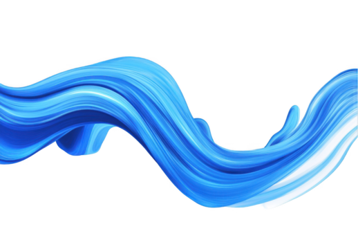 Abstract blue wave shape, isolated on a white background. Blue color swatch