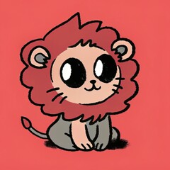 Obraz premium A cartoon lion