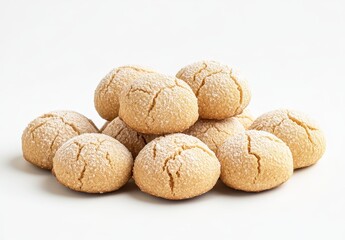 Soft and Sweet Cookies with Powdered Sugar Dusting on a Light Background, Perfect for Dessert or Snack Treats in a Bakery or Café Setting