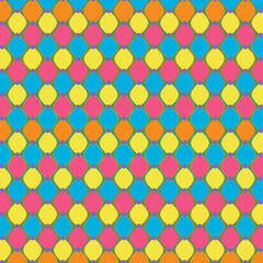 Floral geometric patterns, seamless paper and mosaic fabric