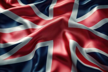 United Kingdom flag, flowing silk texture