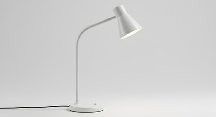 A table lamp with a modern design, has a flexible neck and a small cylindrical head.