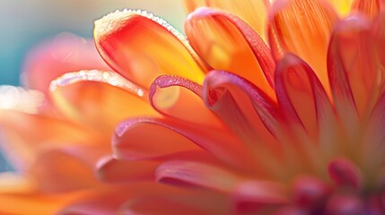 Fototapeta premium Close-up of a vibrant flower with dew-kissed petals.