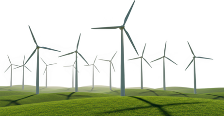 Wind Turbines Generating Clean Energy on Rolling Green Hills A Sustainable Power Source