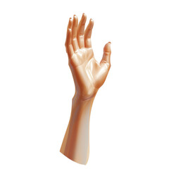 Fototapeta premium Five-Finger Raised Hand Showing a Stop or High-Five Sign. Isolated on a Transparent Background