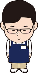 お辞儀する男性店員