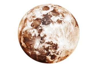 Earthy Brown Paint Circle with Rough and Grunge Texture. Isolated on a Transparent Background