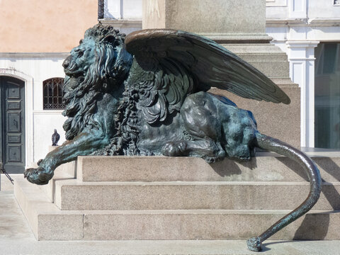 flying lion as symbol of the town of venice