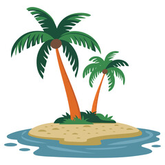 Obraz premium Beach scene with palm and waves��