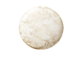White Paint Circle with Soft and Subtle Texture. Isolated on a Transparent Background