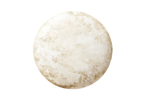White Paint Circle with Soft and Subtle Texture. Isolated on a Transparent Background
