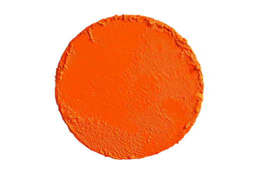 Orange Paint Circle with Thick Brushstroke Texture. Isolated on a Transparent Background - Powered by Adobe