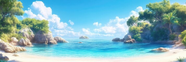 Fototapeta premium Tropical Paradise Beach Scene (1)