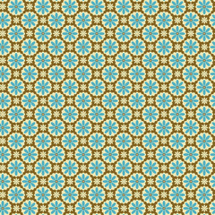 Floral geometric patterns, seamless paper and mosaic fabric